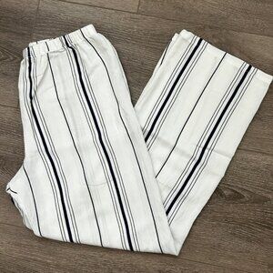 Brandy Melville x John Galt White/Navy Striped Frankie Pants
